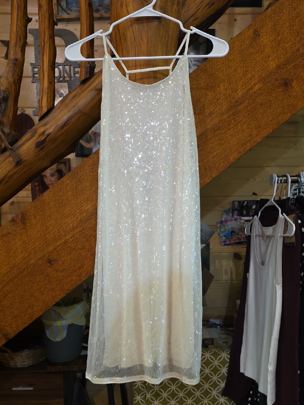 a new day Ivory Sequin Slip Dress